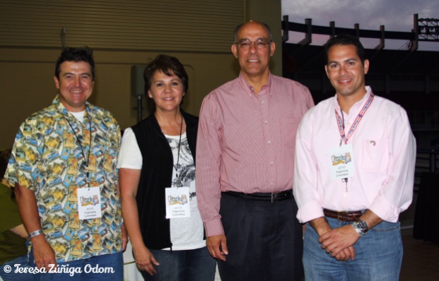 Members of the Fiesta board pose with Mayor Tony Petelos - (left to right) Phil Sandoval, Teresa Zuniga Odom, Mayor Tony Petelos and Freddy Rubio