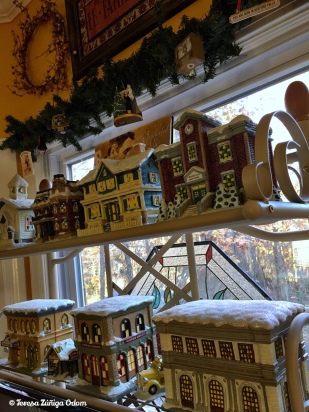 My It's a Wonderful Life Village graces my kitchen bakers rack every Christmas.