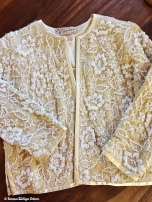 This cashmere beaded sweater came from Hong Kong in the 1950s - my dad bought it for my mother on their honeymoon.