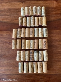 Top view of the corks all set by row