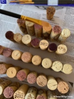 The wine stained corks really are pretty!