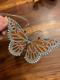 This butterfly is going to look beautiful against the Christmas tree lights