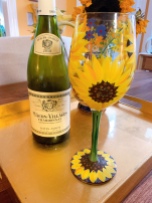 French wine and Lolita sunflower wine glass - reminded me of the Van Gogh sunflowers